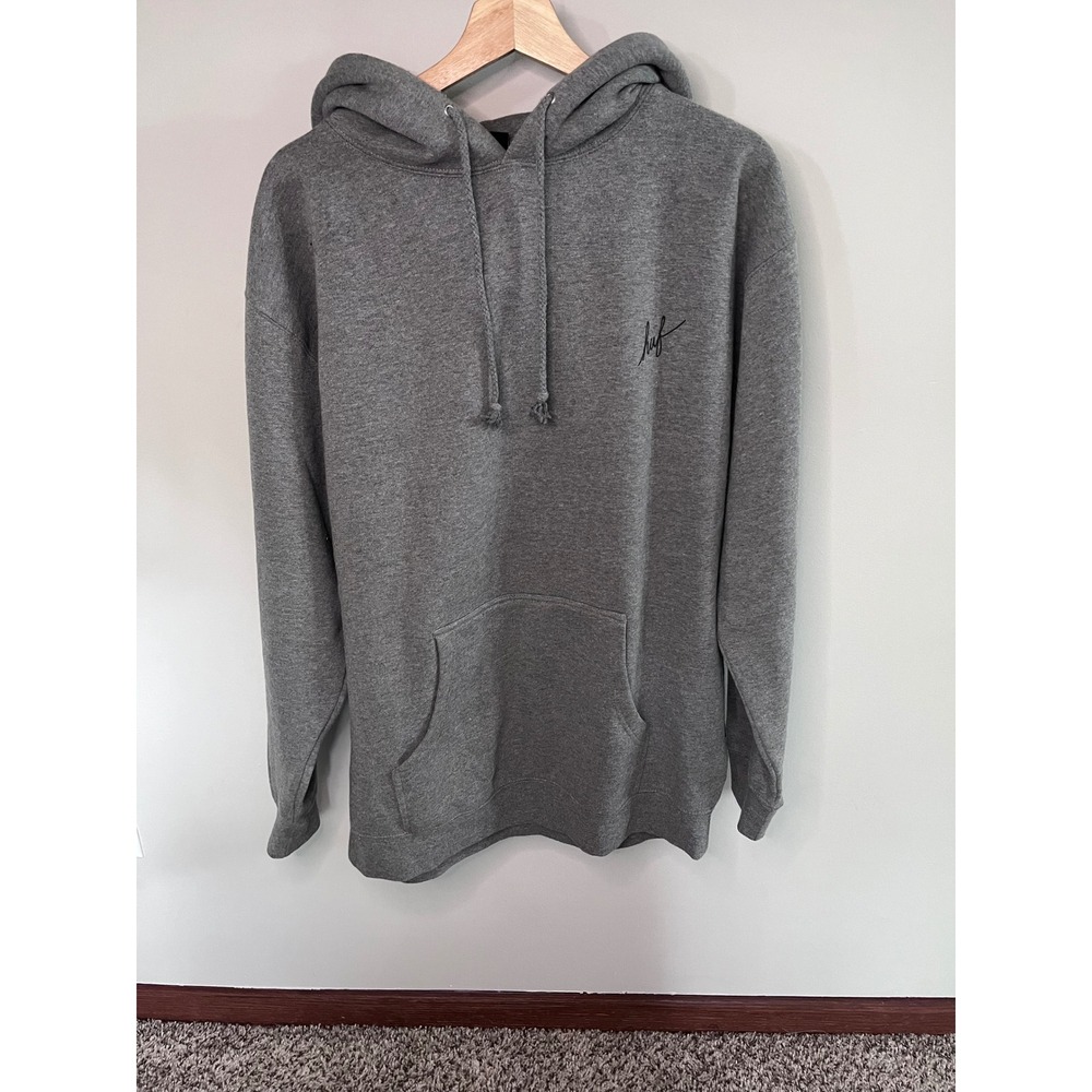 HUF Worldwide Mens Gray Camo H Logo‎ Pullover Hoodie Sweatshirt Large